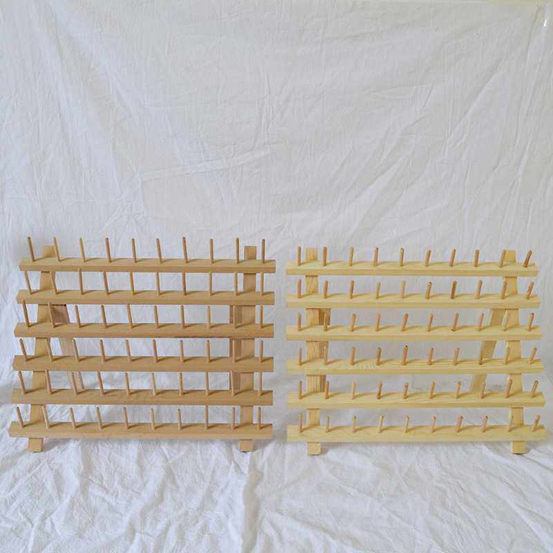 60轴木质缝纫线收纳架松木折叠线轴架皮革线收纳架线轴架子