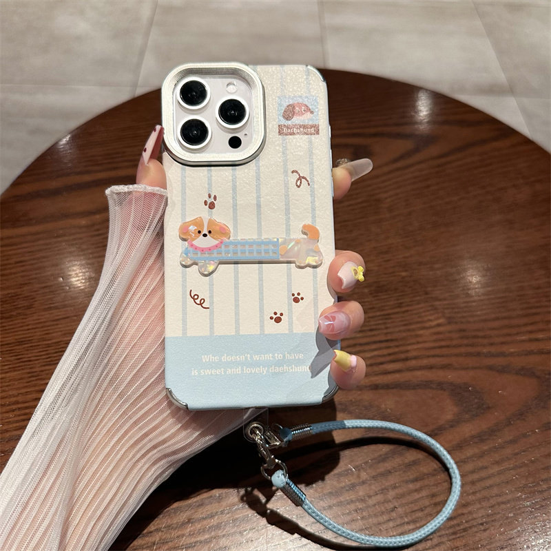 可爱立体腊肠狗适用iphone17pro手机壳苹果16promax保护套14带挂绳超好看外壳13新款15高级感11超火12pro女款