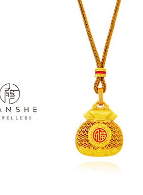 NANSHE/南奢 古法工艺古典美麒麟福袋项链 L1108