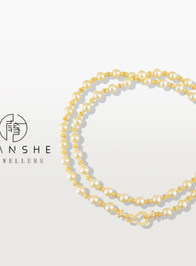 NANSHE/南奢 新中式秋冬奶油色珠珠一款多戴毛衣链