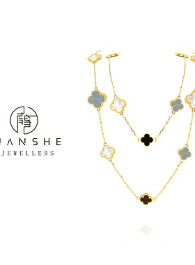 NANSHE/南奢 好运富贵双层叠戴轻奢四叶草项链L1524