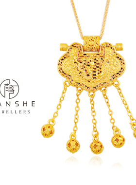 NANSHE/南奢 古法精工天子门生锁包吊坠项链L947
