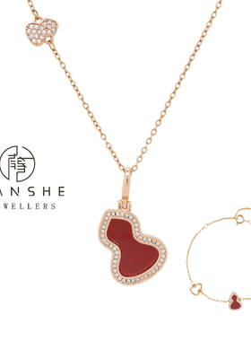 合金NANSHE/南奢 铜合金 M葫芦项链+手链气质轻奢时尚