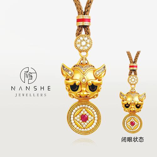 NANSHE/南奢 眨眼睛复古貔貅钱币项链 L884