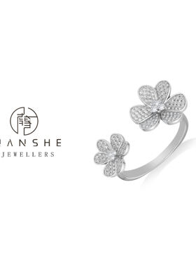 NANSHE/南奢 双花三叶草戒指六瓣花L1254