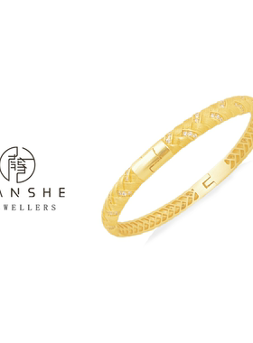 NANSHE/南奢 新中式麦穗麻花绳结开口手镯