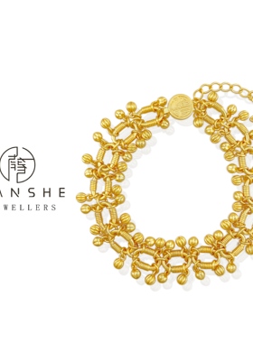 NANSHE/南奢 硕果累累重工流苏福牌扣蝴蝶手链