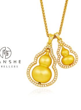 NANSHE/南奢 双葫芦项链气质坠链古法国风轻奢L479