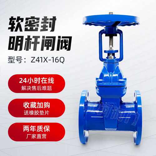 明杆闸阀软密封 球墨铸铁 自来水消防弹性法兰阀门 给水排水 水阀