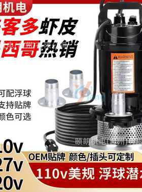 110v美规迷你黑色潜水泵water pump 127v墨西哥QDX抽水泵220v