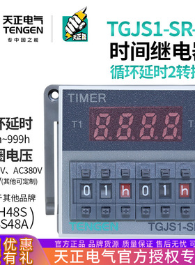 天正TGJS1-SR-2Z循环时间继电器DH48S-S-2ZJSS48A-S-2Z数显220v