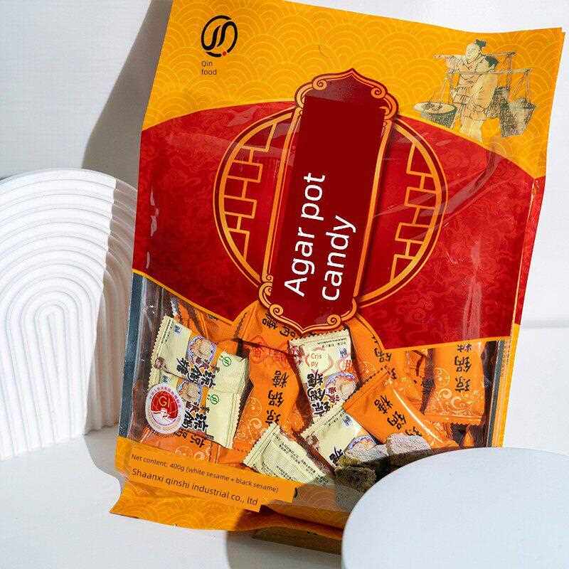 秦食 琼锅糖独立小袋 黑白芝麻糖单粒陕西安富平流曲印象特产礼物