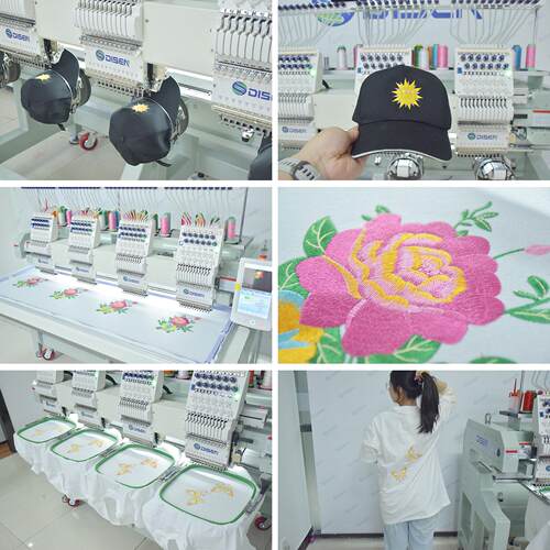 755全自动四头脑绣花 机帽绣机DISEN T-Shirt Embroidery Mac电nh