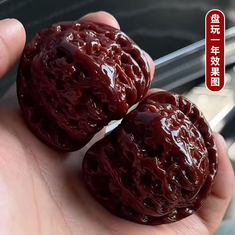 精品老树四座楼核桃手把件盘玩解压无修狮子头手玩麒麟纹男士古玩