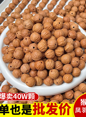 野生凤羽猴头散珠南瓜桩雕刻原籽核桃diy手工串珠精选佛珠配珠