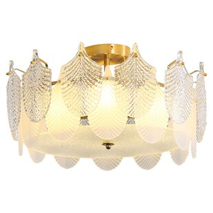 轻奢风格 浪漫宫廷LED芭X蕉简约吸顶灯 客厅卧室水晶玻璃吸顶灯意式