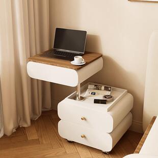 小户型实木可移动收纳升降床头柜一体化妆台迷你小型高级感化妆桌