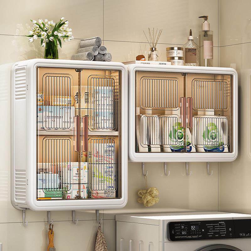 化妆室置物架化妆品收纳壁柜免打孔壁挂式沐浴露收纳层架墙上浴室