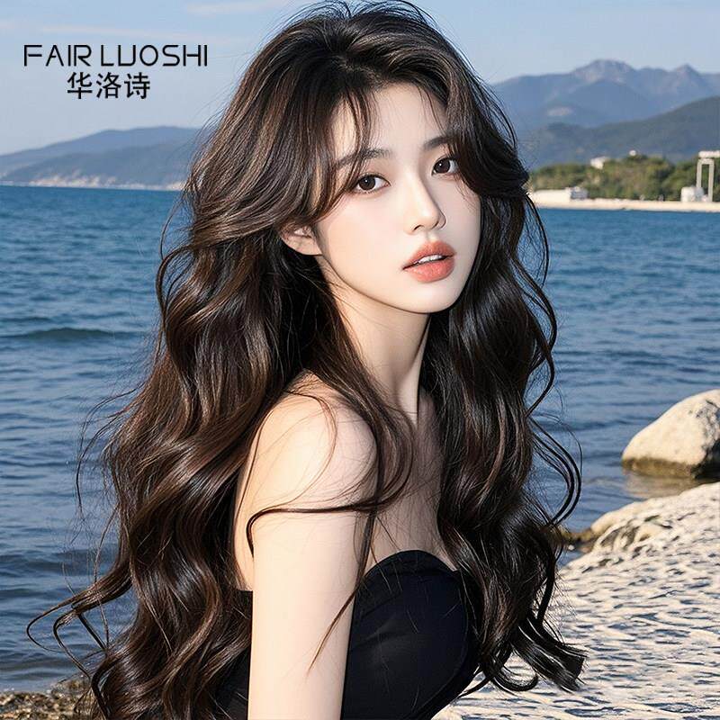 假发女长发大波浪卷发整顶全头套自然蕾丝无痕隐形真发高端假发套