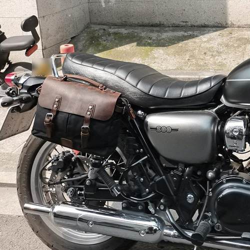 适用于川崎W800侧边包覆古挂包机车改装件防水通勤骑士包尾挂包