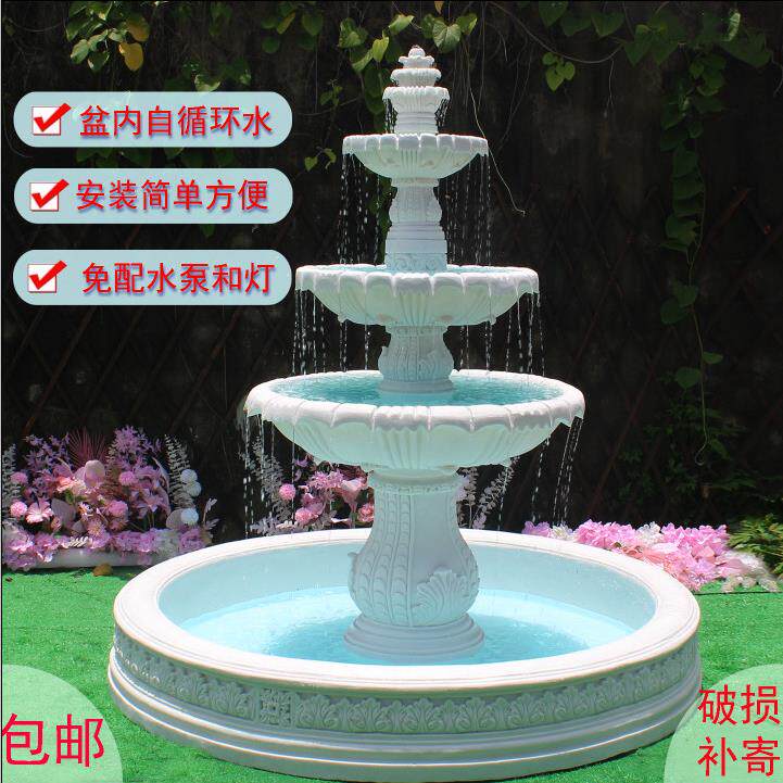 欧式户外庭院装饰摆件园林别墅阳台花园喷泉流水池婚庆树脂许愿