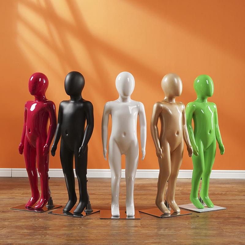 儿童模特假人台小孩学生黑色红金模型服装店衣服橱窗全身展示架子