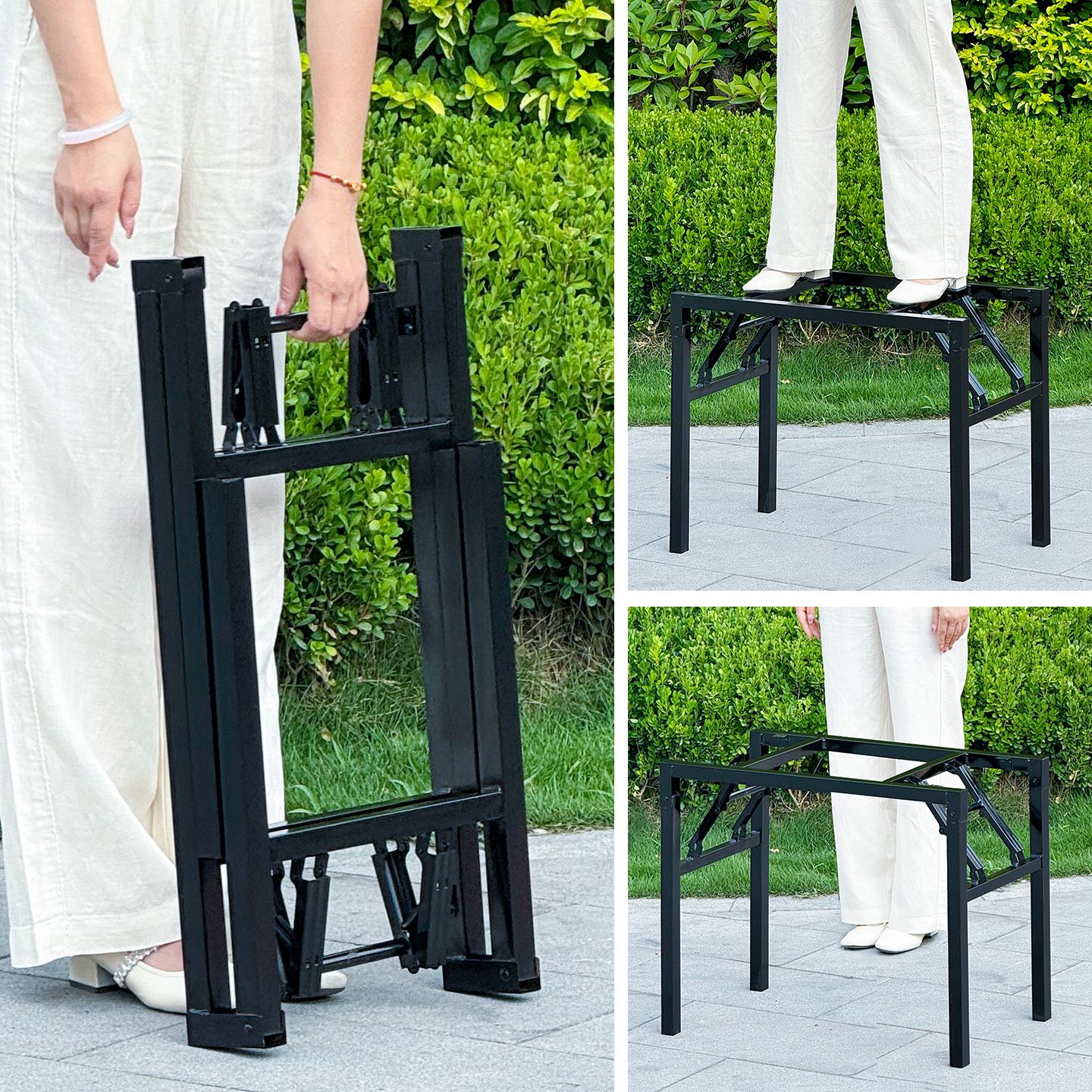 长方形桌架子 折叠餐桌架脚支架 桌子腿 饭桌脚架子 小桌支架 铁