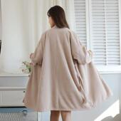 速干可穿式 浴巾干发帽两件套浴袍穿式 浴巾洗澡浴裙吸水长袖 浴巾干