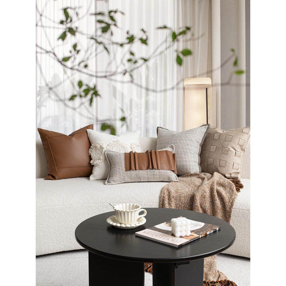 Wabi-Sabi现代无障碍豪华枕头沙发客厅高端棕色咖啡棉麻房子样板,居家布艺,靠垫/抱枕,淘宝优惠券,粉丝福利购,淘宝优惠卷