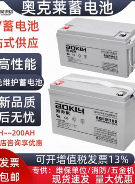 奥克莱蓄电池6FM7/6GFM33 12V7AH12AH18AH20AH24A33AH38AH65A100A