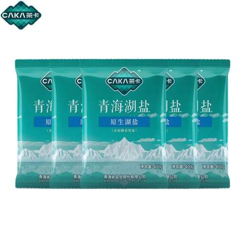 茶卡藏青盐无碘健康湖盐家用炒菜细盐食用盐青海湖盐400g/袋x4袋