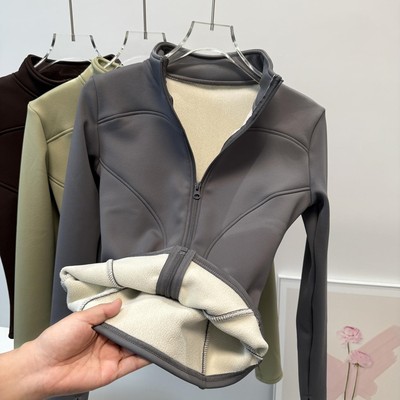 秋冬显瘦修身保暖加绒外套女立领