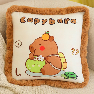 卡皮巴拉抱枕毯子二合一办公室午睡枕头被子两用汽车靠垫空调毛绒