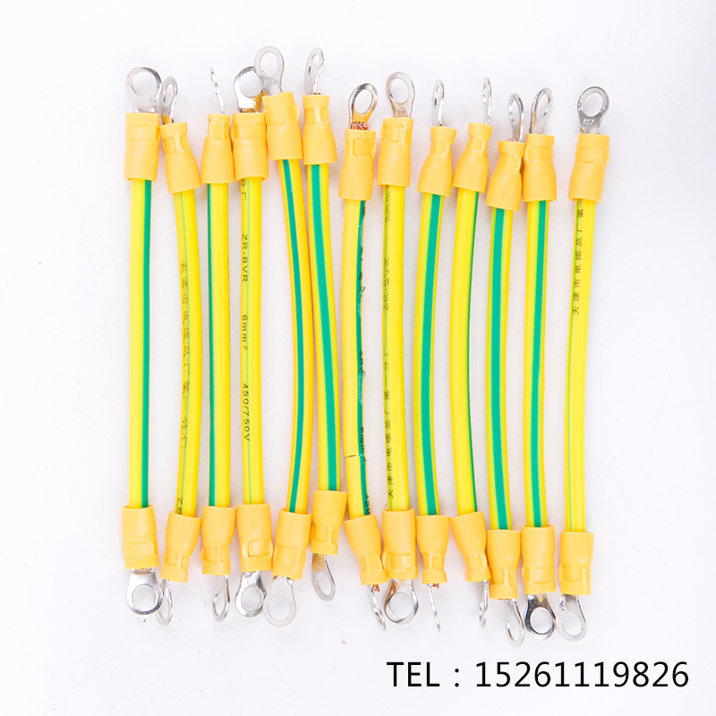 光伏板接地线2.5/4/6平方 黄绿双色接地线桥架跨接线机房设备接地