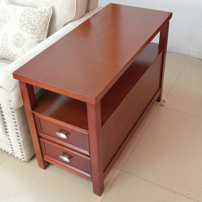 美式沙发边柜储物柜欧式实木小边桌子客厅小茶几置物角几沙发边几