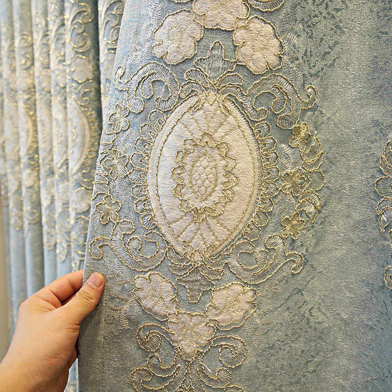 客厅窗帘窗纱高档大气欧式雪尼尔窗帘加厚遮光卧室落地窗成品定制