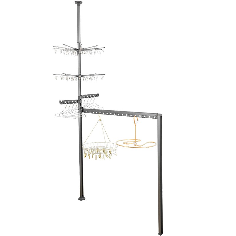 多功能顶天立地晾衣架阳台落地衣架挂衣架家用可拆伸缩折叠置衣架