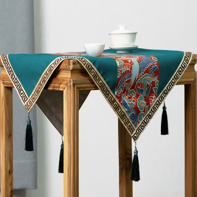 床头柜盖布中式茶几桌布家具遮盖防灰尘冰箱电视机防尘罩盖巾桌垫