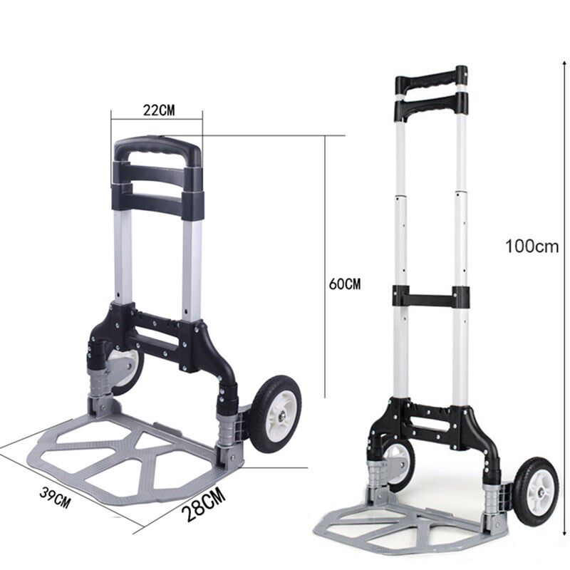 多功能折叠便携手拉车家用买菜购物车行李车合铝两轮搬货车手拖车