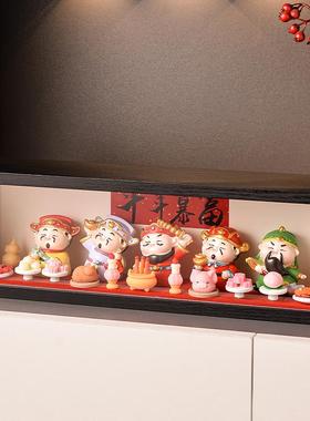 五路财神爷摆件相框摆台玄关装饰品工位桌面开业礼物乔迁礼品手办