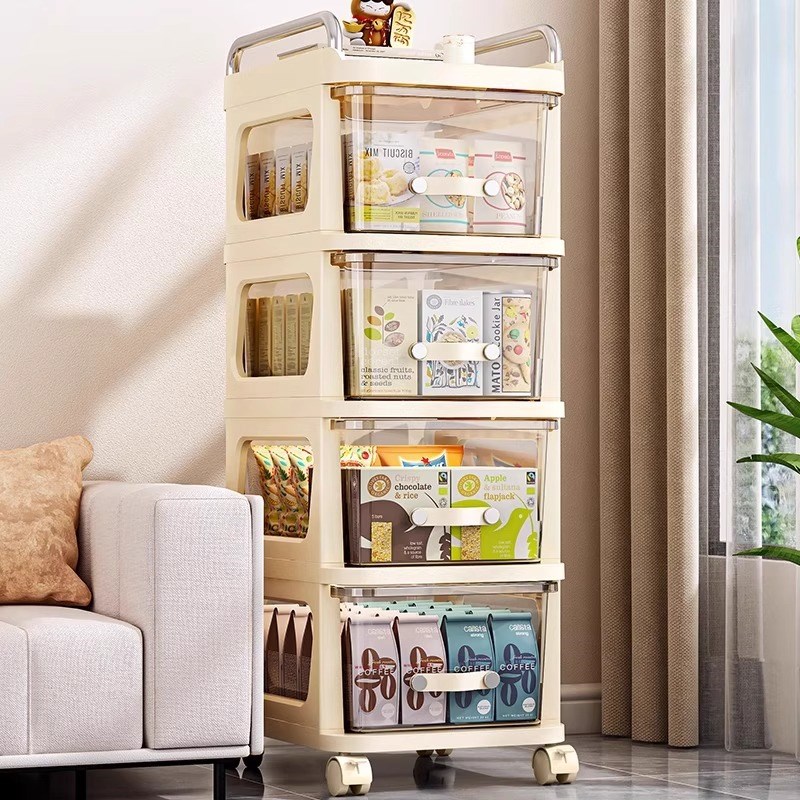 零食小推车置物架婴儿用品收纳A柜架客厅带轮储物箱玩具储物架
