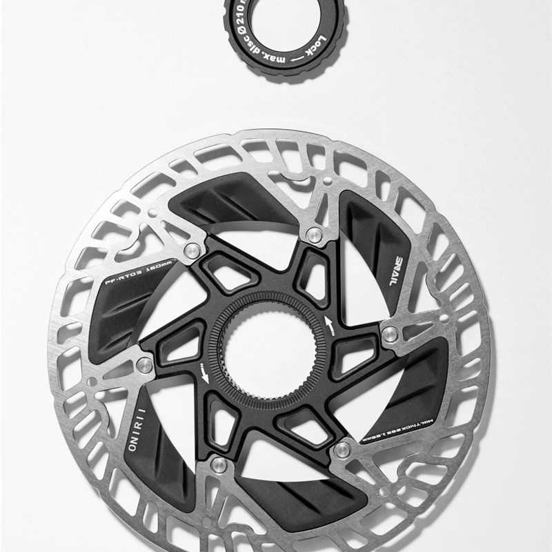 24新款奥利尼中锁六钉散热碟片自行车碟刹车N片超轻浮动160铝合金