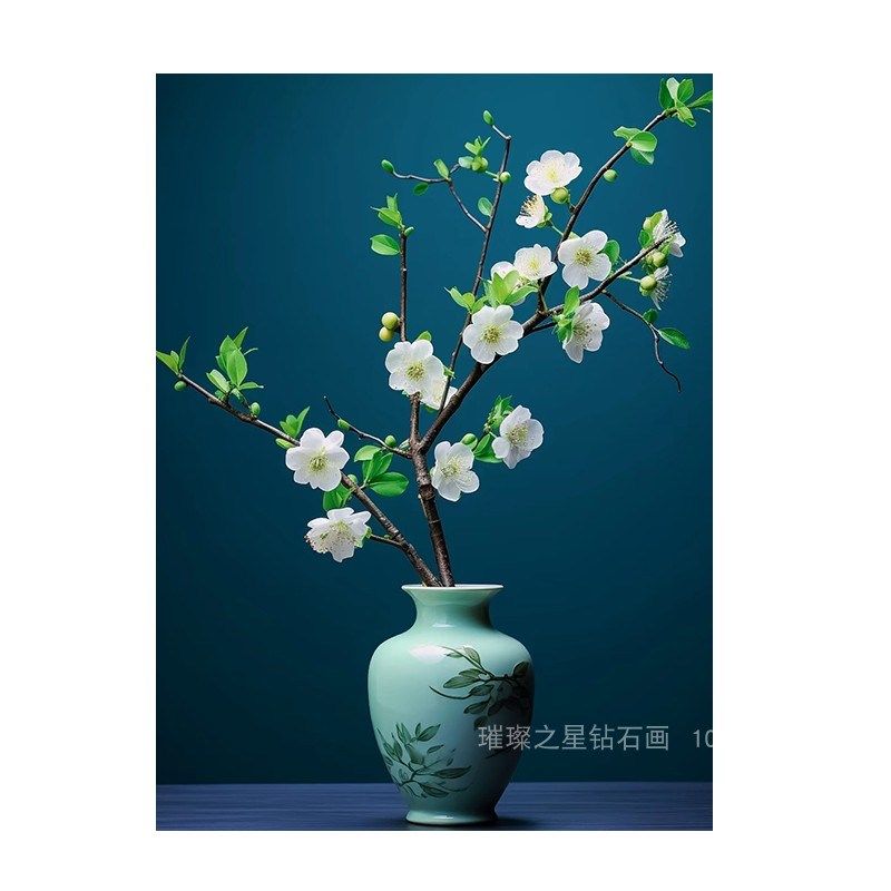 钻石画2024新款白梅花腊梅手工粘钻十字绣满钻客厅卧室贴钻新中式,居家布艺,钻石绣,淘宝优惠券,粉丝福利购,淘宝优惠卷