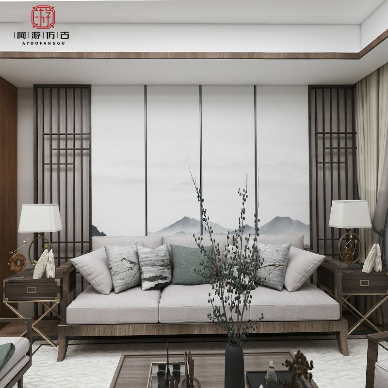 东阳木雕a实木花格镂空雕花中式仿古门窗屏风隔断背景吊顶装饰格