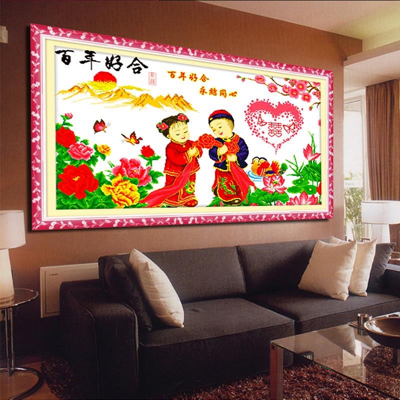 百年好合5D水晶钻石画满钻砖石客厅点粘钻贴P钻十字绣新款清新卧