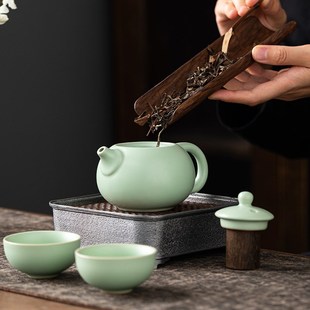 大号汝窑茶壶西施壶开片可养冰裂釉家用简约陶瓷小单壶功夫茶具