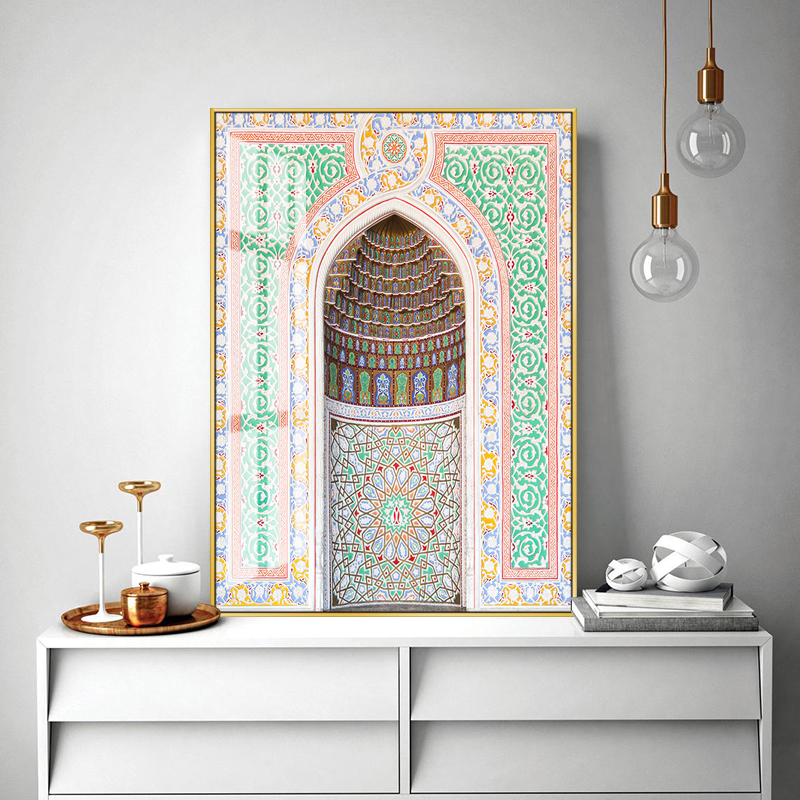 老建筑墙壁挂画穆斯林风画玄关装饰画土耳其壁画家居餐厅墙面装饰图片