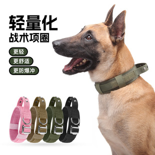 跨境狗狗项圈宠物脖圈中大型犬防爆冲可调节尼龙铆钉防走丢狗