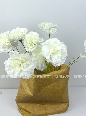 跨境单支仿真花康乃馨 婚礼假花束母亲节教师节礼物家居装饰摆件