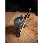 陶瓷长寿乌龟摆件创意办公桌面笔架养壶笔托茶道装 饰摆设茶宠茶玩